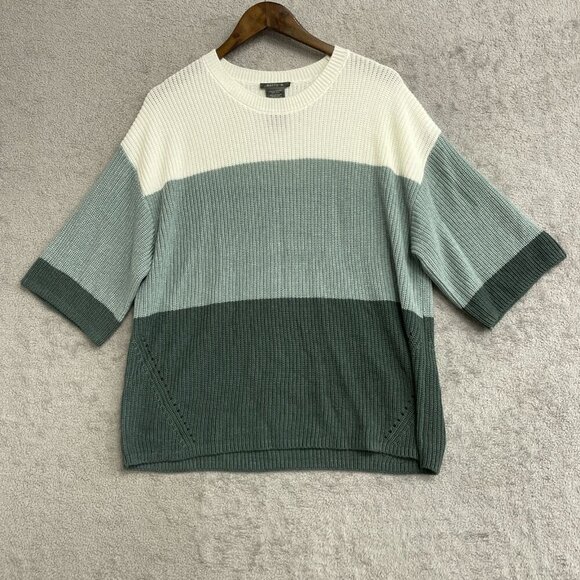 NWOT Matty M Women's L Color Block Sweater Short Sleeve Crew neck - Picture 4 of 7